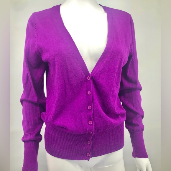 🌸3 for $20 Worthington Fuchsia Button Front Cardigan - Picture 1 of 9